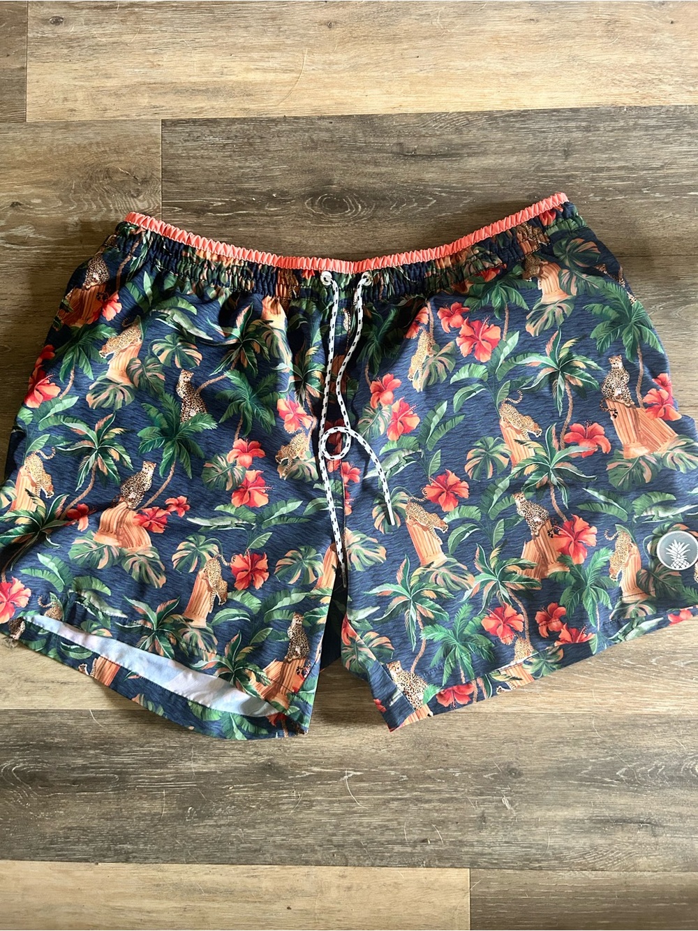Chubbies Swim Shorts Trunks Men’s  XXXL 5.5 “ Inseam Tropical Leopard Pockets